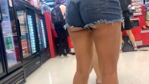 tight teen ass denim shorts