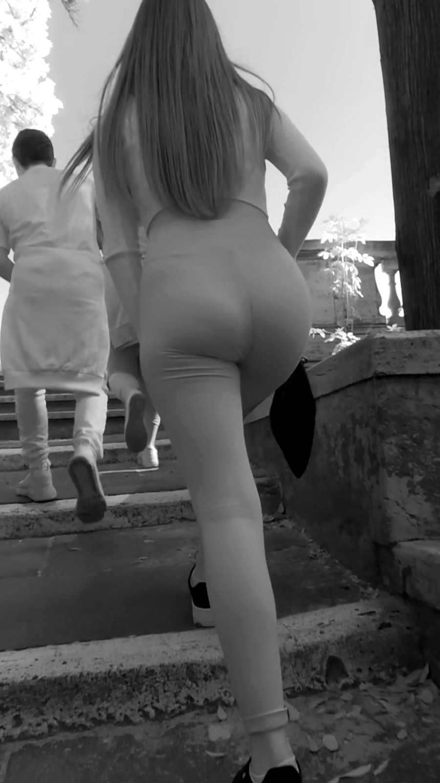 Cute Slim TEEN With BIG ASS In White Spandex With Visible Panty Lines - Candid Teens - Creepshots - Candid Voyeur Girls - Candid Ass Girls pic