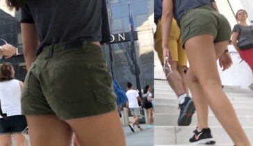 candid teen ass upshorts stairs