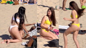 candid bikini teens beach