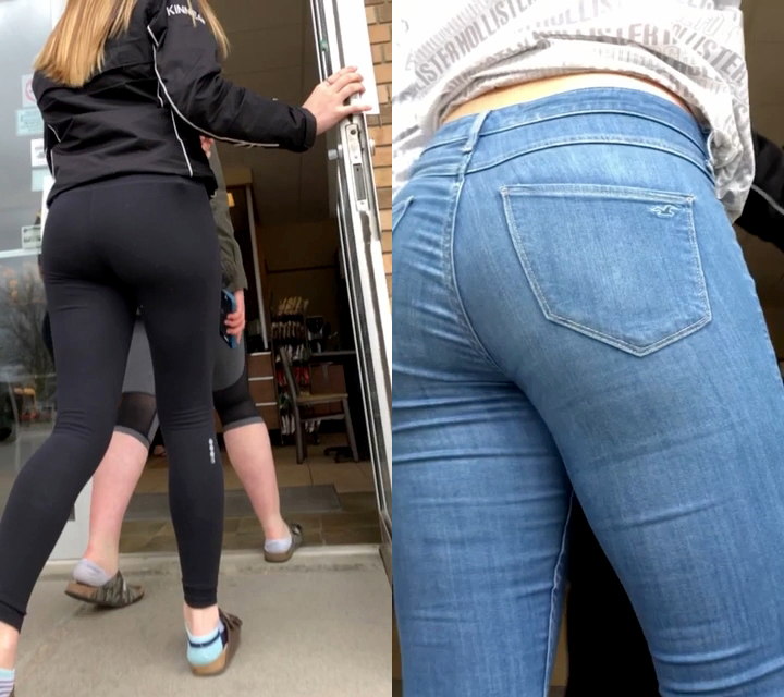 Candid TEEN Asses In Tight Jeans And Leggings - Candid Teens - Creepshots - Candid Voyeur Girls - Candid Ass Girls image