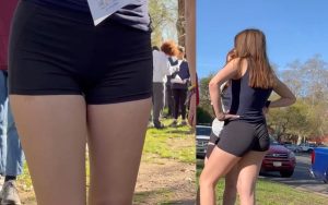 highschool voyeur vpl spandex