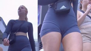 street voyeur spandex shorts