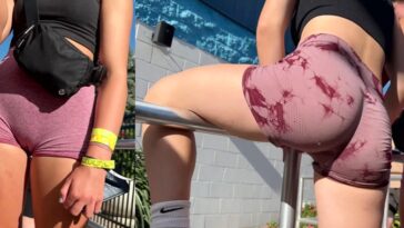 candid teen ass spandex shorts cameltoe