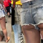 candid blonde girls big butt
