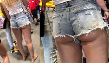 candid blonde girls big butt