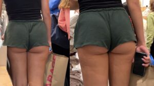 hot brunette teen booty shorts