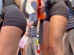 beautiful young teens ass spandex shorts