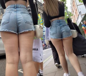 denim shorts candid ass girls
